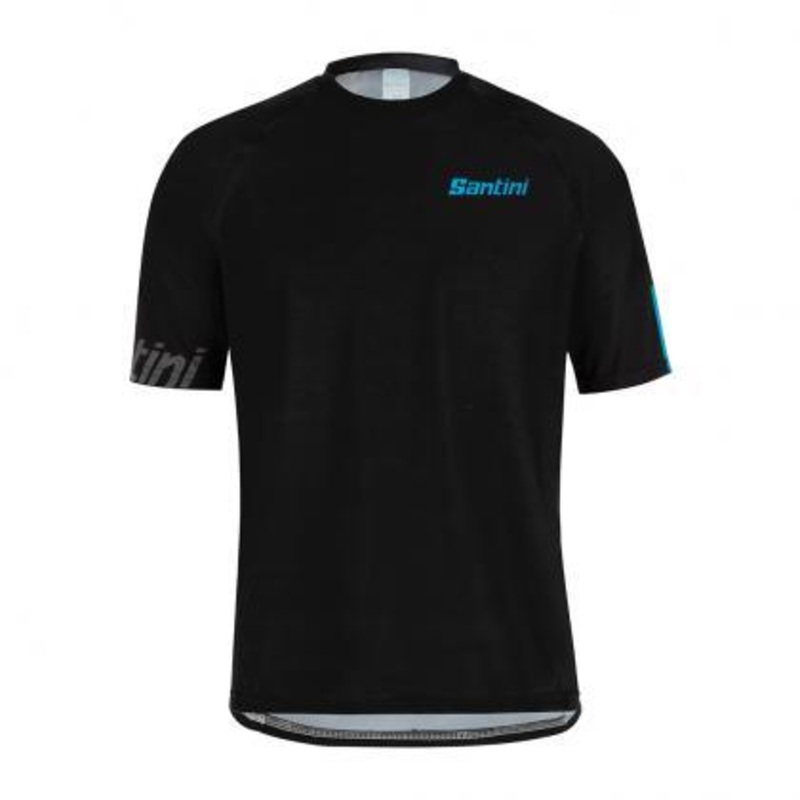 Santini Sasso MTB Mens Cycling Jersey (Black/Turquoise) S