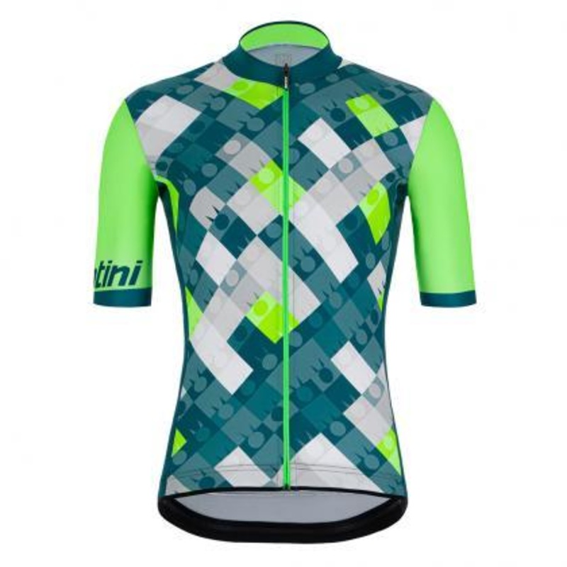 Santini Vis Ironman Mens Cycling Jersey (Fluo Green) L