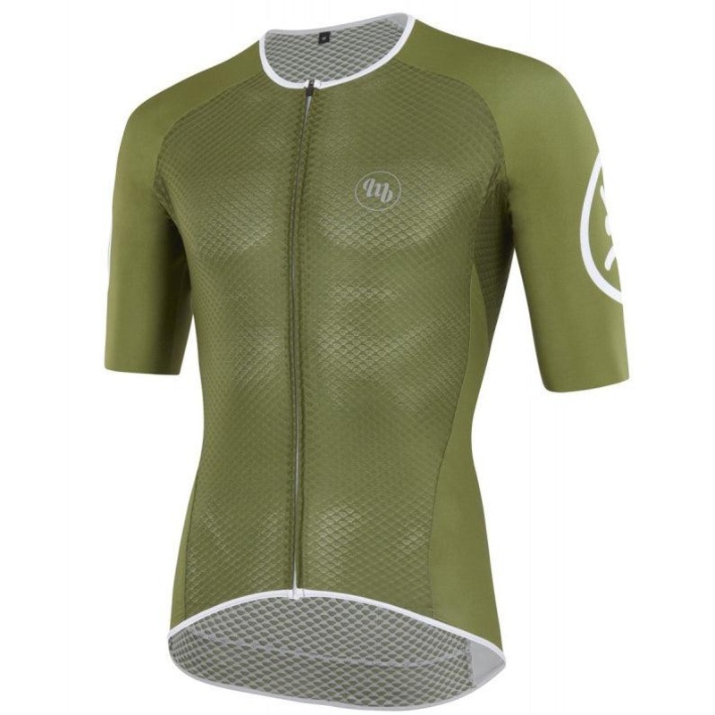 MB Wear UltraLight Smile Mens Cycling Jersey (Green) XS