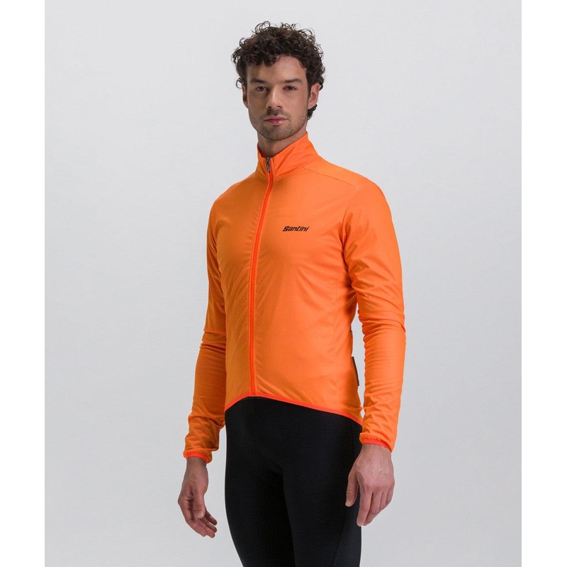 Santini Nebula Wind Jacket (Fluoroscent Orange) M