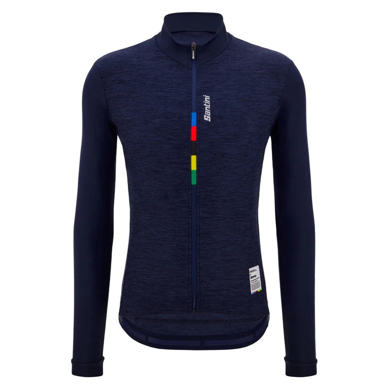 Santini UCI Official Pure Long Sleeve Men’s Cycling Jersey (Navy Blue) S