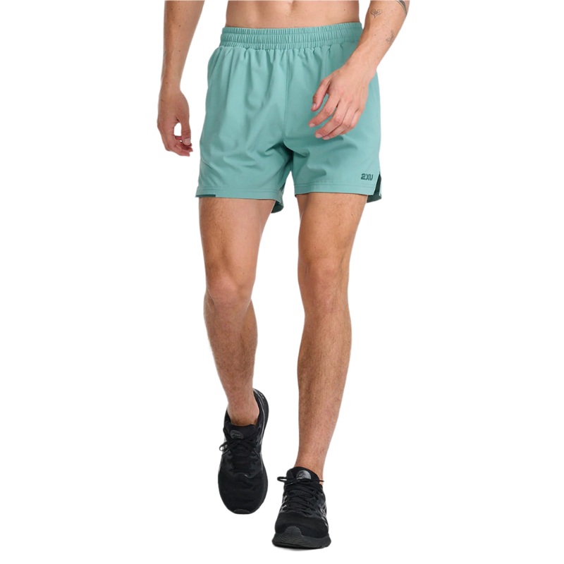 2XU MR6904B Aero 7 Inch Men’s Running Shorts (Raft/Pine Reflective) S
