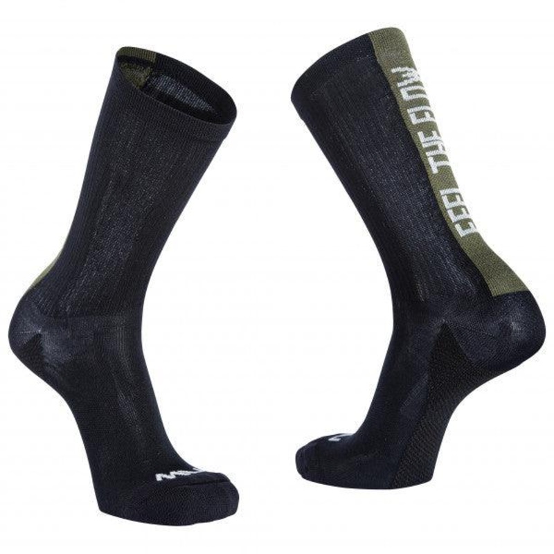 Northwave Feel the Flow Men’s Cycling Socks (Black/Forest Green) L