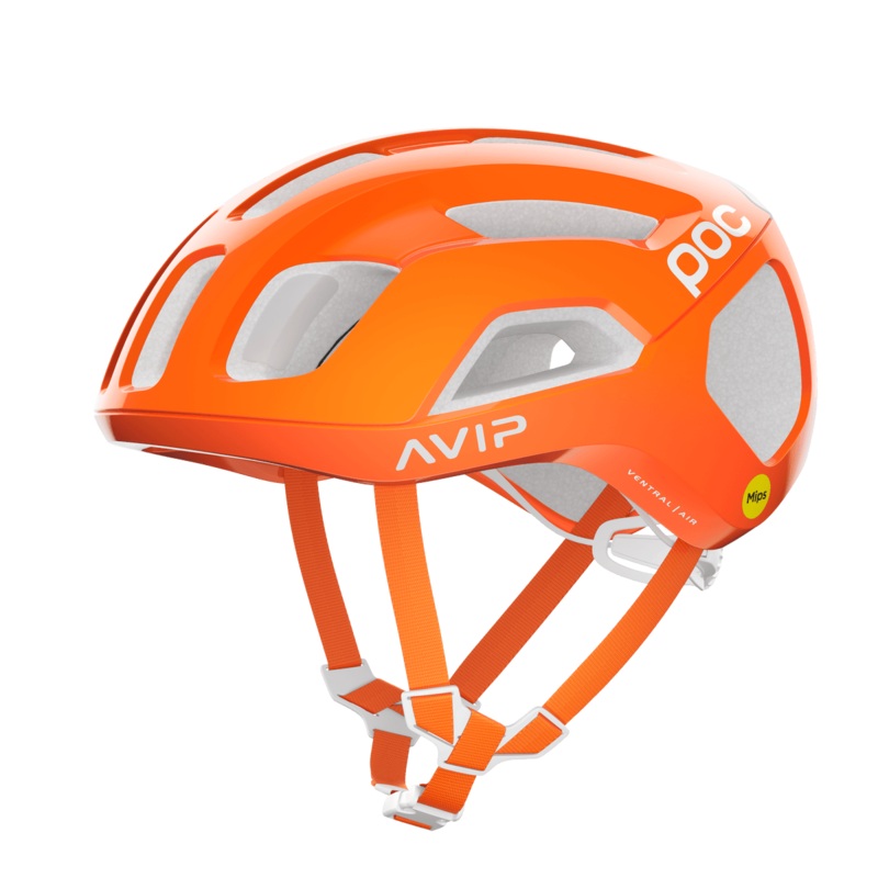POC Ventral Air Road Cycling Helmet (Fluorescent Orange AVIP) Small (50-56)cm