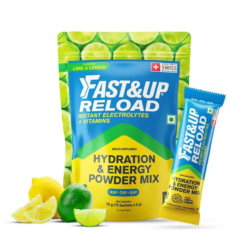 Fast&Up Reload Powder Mix (Lime and Lemon) Pack of 15 Sachets
