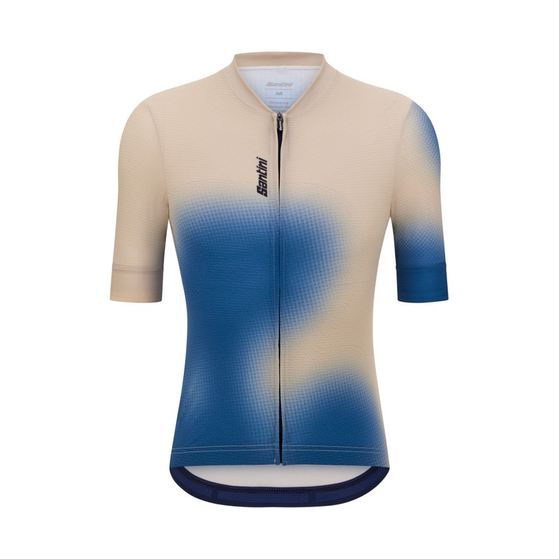 Santini Spot Unisex Cycling Jersey (White/Blue) M