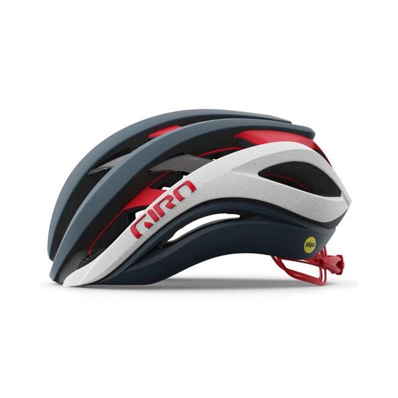 Giro Aether Spherical MIPS Road Cycling Helmet (Matte Portaro Grey/White/Red) Medium (55-59)cm