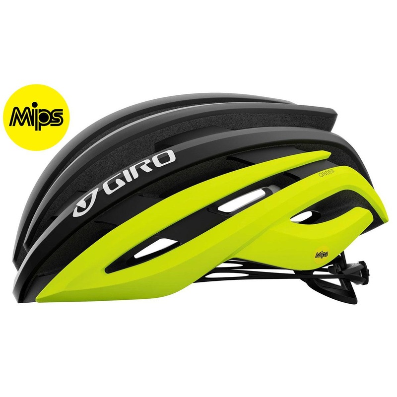 Giro Cinder MIPS Road Cycling Helmet (Matte Black Fade/Highlight Yellow) Medium (55-59)cm