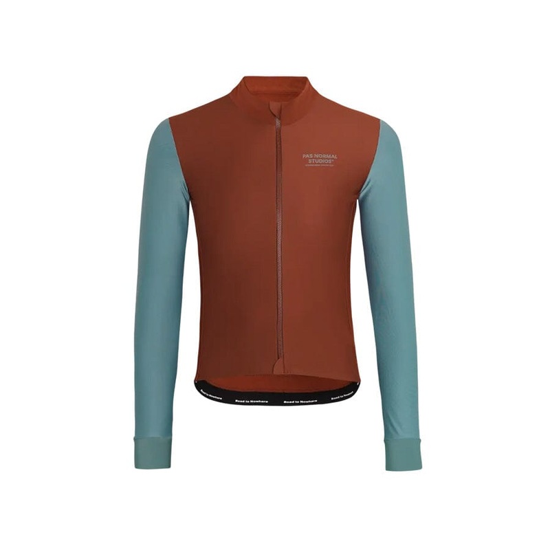 Pas Normal Studios Mechanism Thermal Long Sleeve Jersey Mahogany/Dusty Teal S