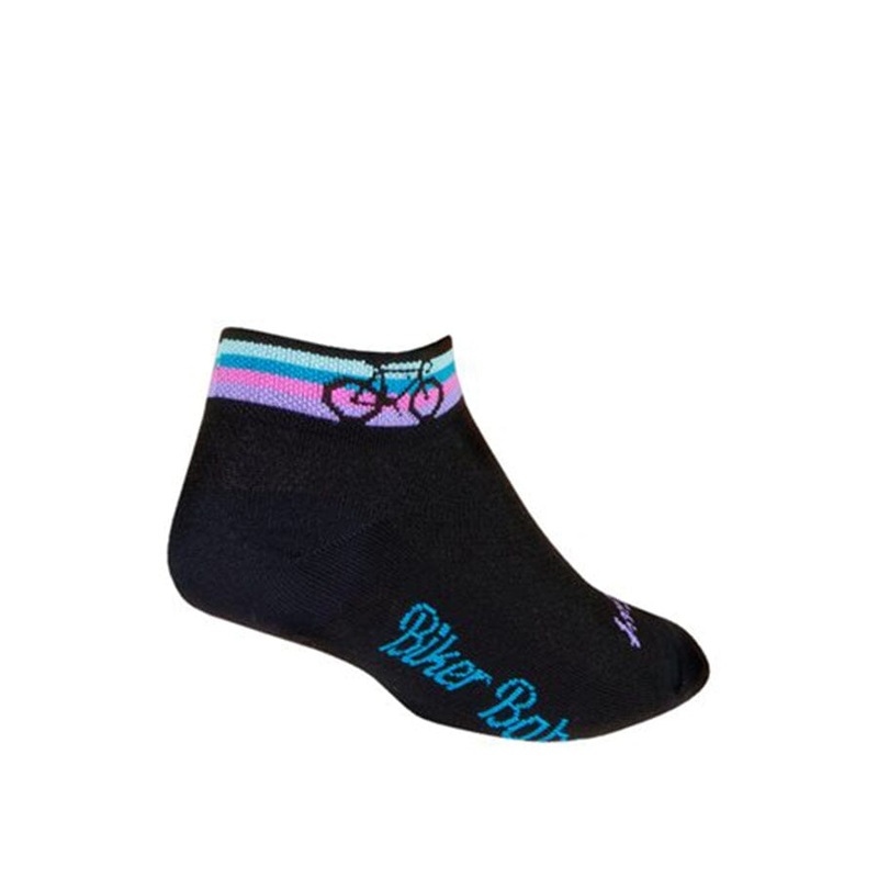 SockGuy 1″ Flat-Knit Ladies Sock Biker Babe S/M