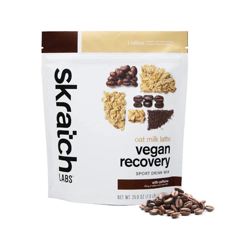 Skratch Labs Sport Recovery Drink Mix Oat Milk Latte, 12 Serving Resealable Pouch, Vegan