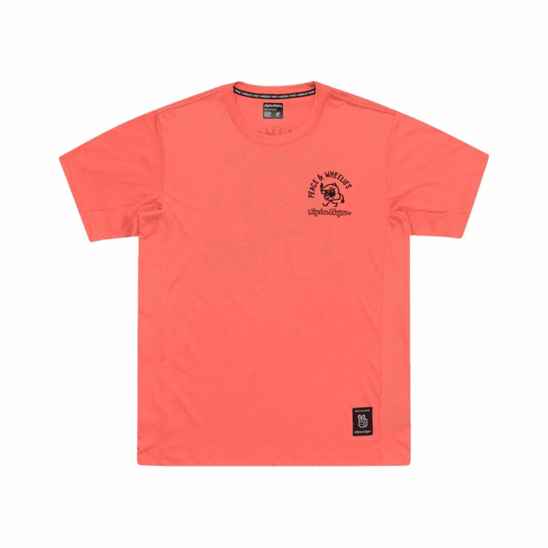 Troy Lee Designs Skyline Short Sleeve Ride Tee P&W Melon SM
