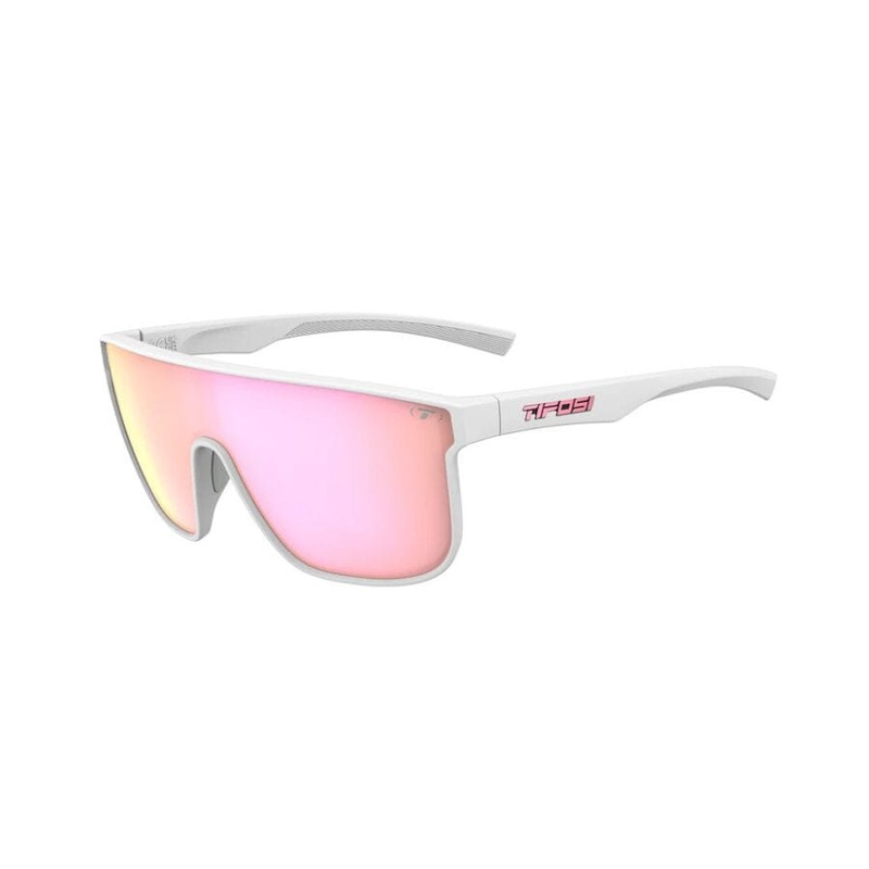 Tifosi Sanctum XL Matte White – Smoke Tint With Pink Mirror