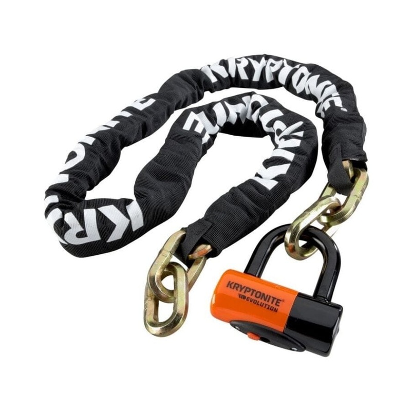 Kryptonite New York Chain 1217 and Evolution Disc Lock 5.5ft / 170cm Chain Length, 14mm Hardened MAX-Performance Steel Shackle