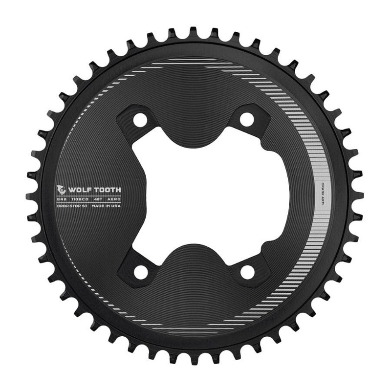 Wolf Tooth Aero 110 BCD 4-Bolt Chainring for GRX 800 Drop-Stop ST 46T