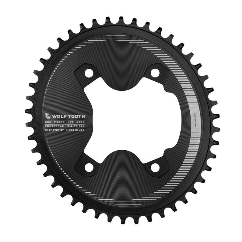 Wolf Tooth Aero Oval 110 BCD 4-Bolt Chainring for GRX 800 Drop-Stop ST 46T