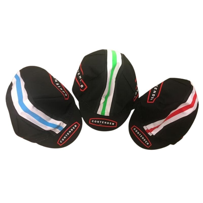 Contender Bicycles Striped Cycling Cap Red