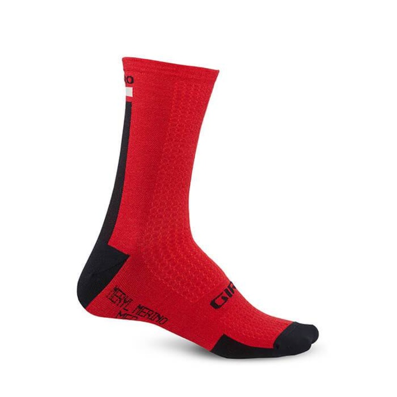 Giro HRc+ Merino Wool Socks Dark Red / Black / Gray M