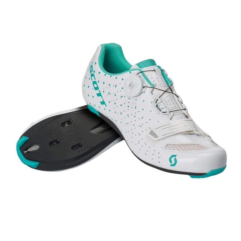 SCOTT Shoe Road Comp Boa Lady Gloss White/Turquoise Blue 40