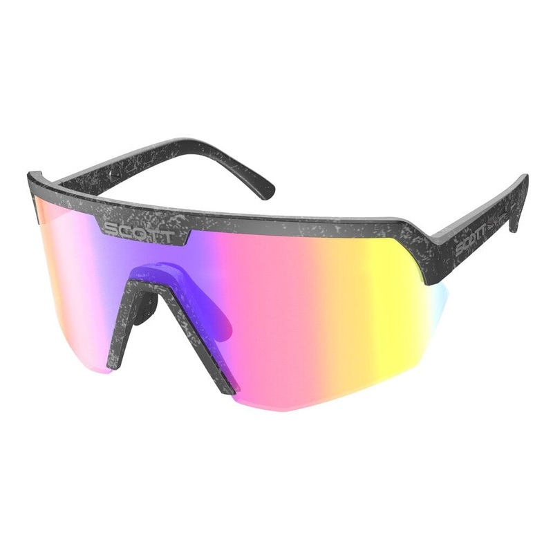 SCOTT Sport Shield Sunglasses Marble Black / Teal Chrome