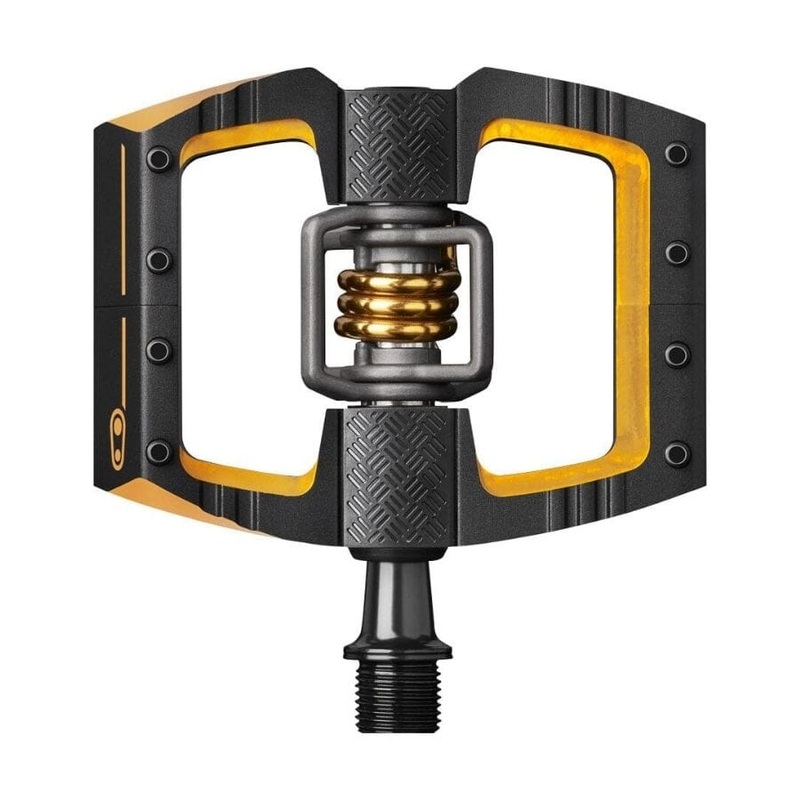 Crankbrothers Mallet DH 11 Pedals – Dual Sided Clipless Platform Aluminum 9/16″ BLK/Gold