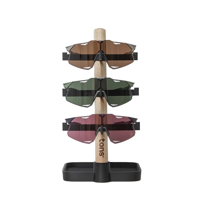 tons Desk Organiser 3x Glasses Natural Oak